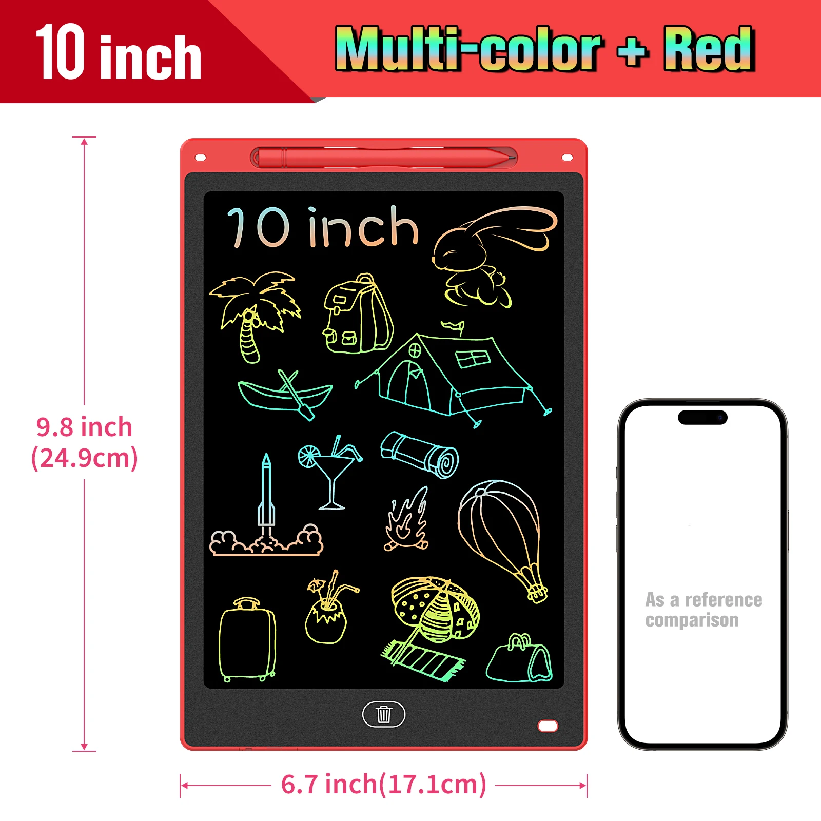10インチLCD描画タブレット、手書きパッド、電子ライティン - Kids Toys Under $10 のレビューと価格