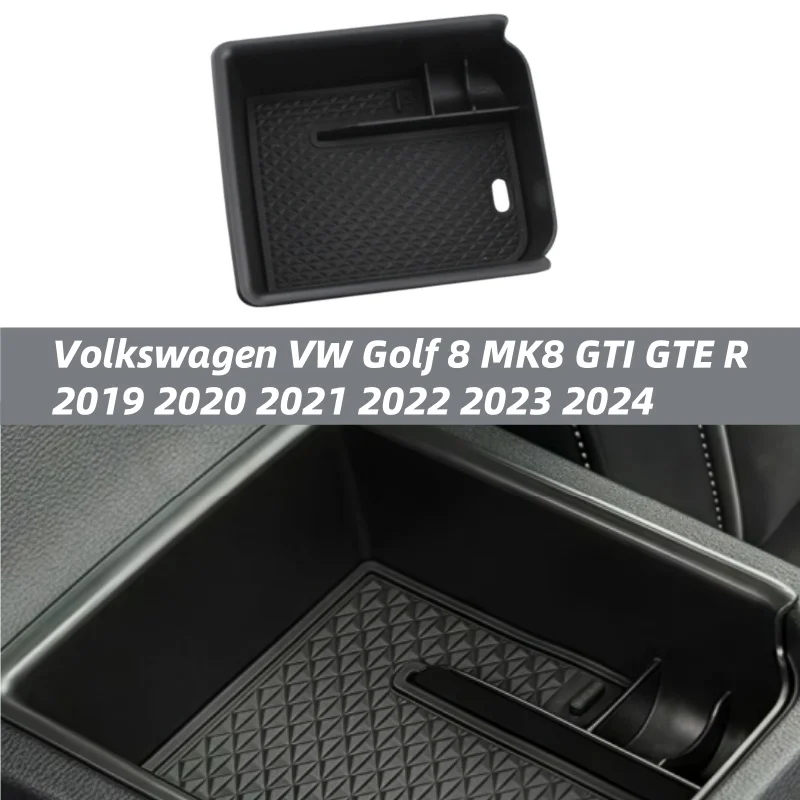 

For Volkswagen VW Golf 8 MK8 GTI GTE R 2019 2020 2021 2022 2023 2024 Center Console Armrest Box Storage Box Door Storage Box
