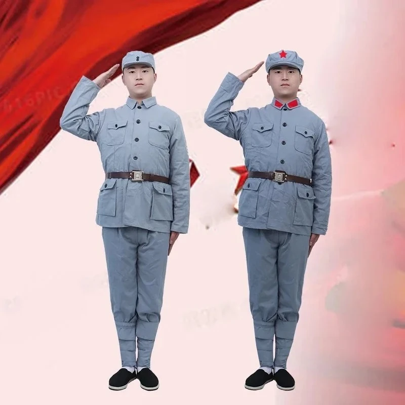 1920s -1950s Pure Cotton Coarse Cloth Red Army Performance Coat Pants Eight Route Army Film Television Photography Props Costume