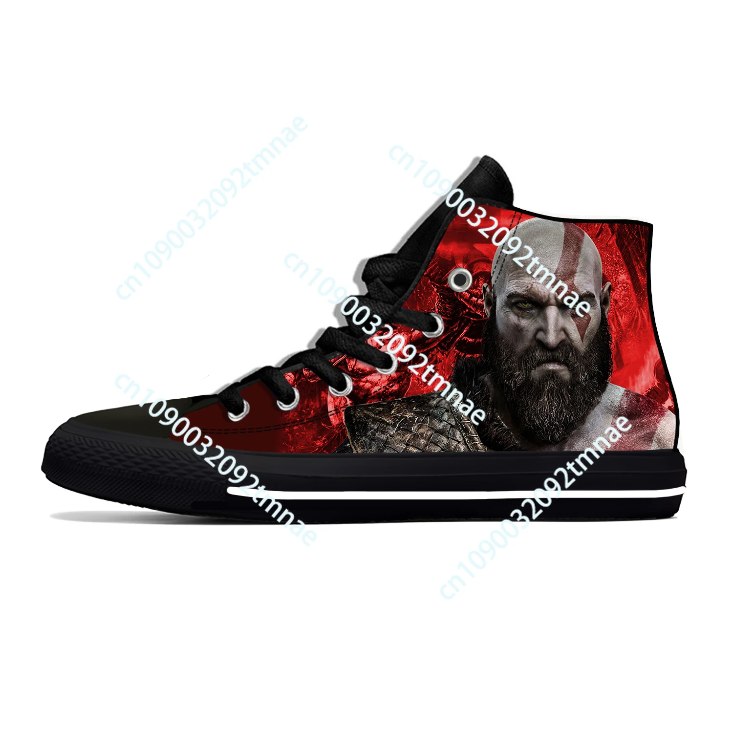 Anime Cartoon Game Manga Comic God of War Kratos Casual Cloth Shoes High Top Lightweight Breathable Custom  Men Women Sneakers