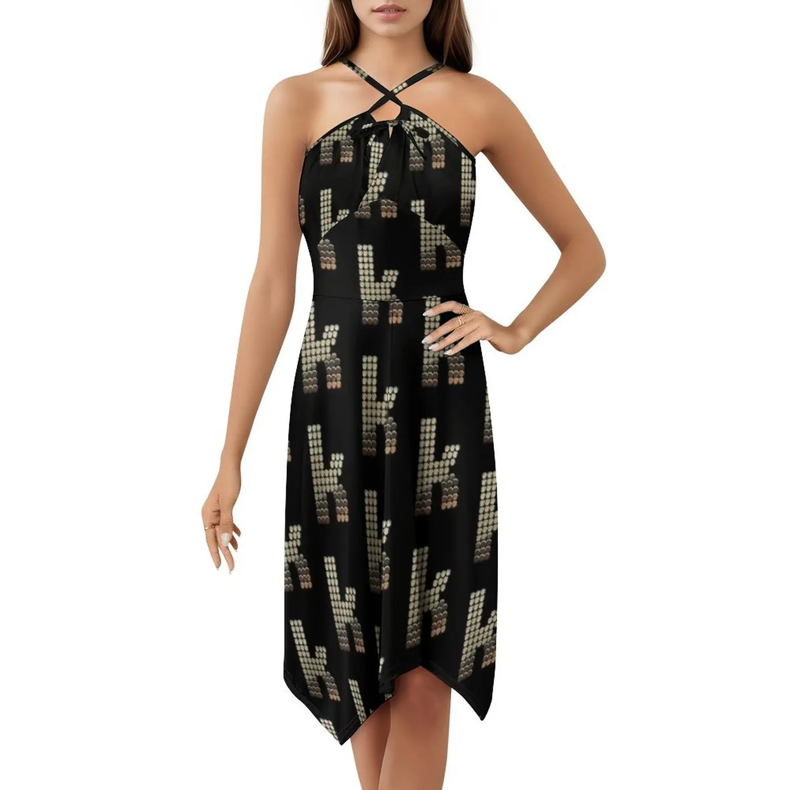 فستان على الطراز الكوري بشعار Killers K للنساء فستان كاجوال أنيق للحفلات أو الارتداء اليومي The Killers K Logo Rebel Diamonds #5