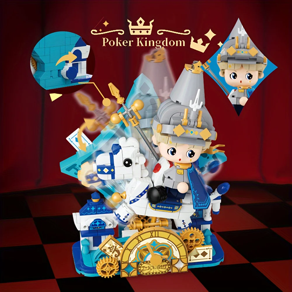 Poker King and Clown Building Blocks Set, Perfect Collectibles with Rotating Mechanisms, Christmas and Valentine's Day Gifts