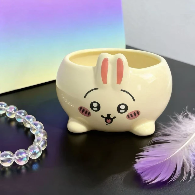 Anime Cartoon Kawaii Chiikawa Pottery and Porcelain Rice Bowl Circular Heatproof Vegetables Salad Be Delicately Made Tableware