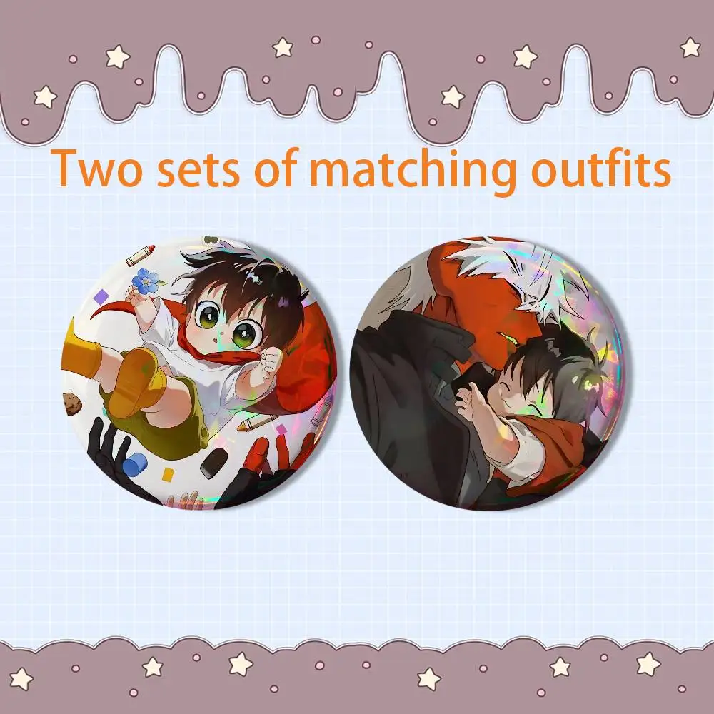 Mori On the Way to Meet Mom 2 piece set Pins Creativity Printed Pictures Text Metal Lapel Badges Brooches Jewelry Gift