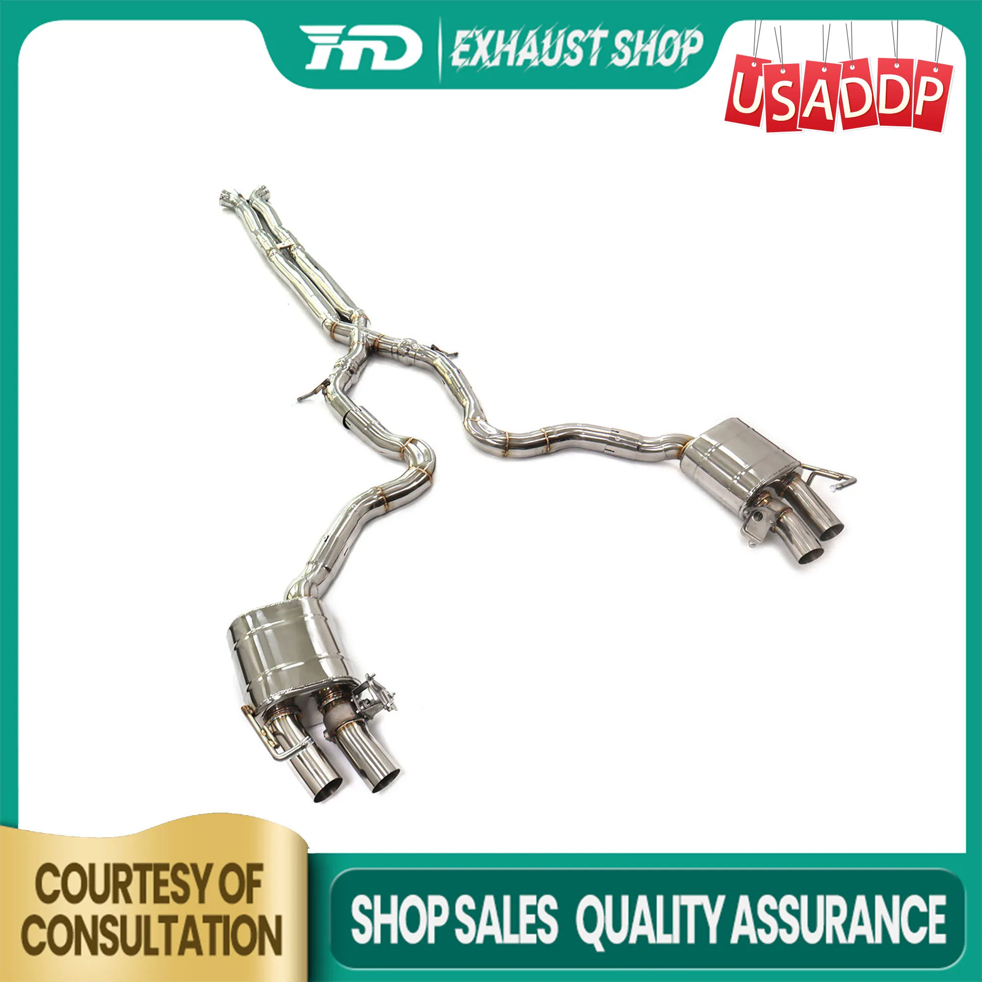 

HMD Exhaust Catback for Bentley Continental GT MK3 W12 6.0T SS304 OEM Valve Muffler Continuous surprises X-pipe design