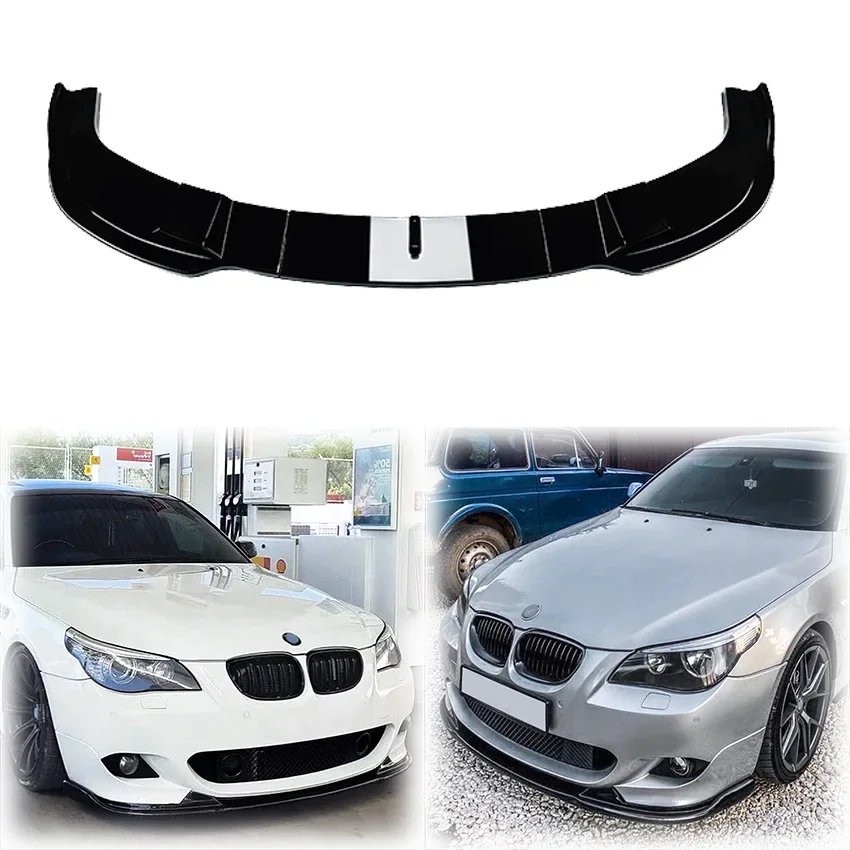 

3 PCS 2005 2006 2007 2008 2009 2010 For BMW 5 Series E60 E61 M Sport Car Front Bumper Lip Diffuser Spoiler Guard Tuning By ABS