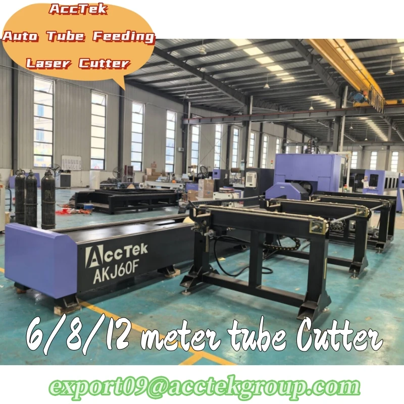 Electric Auto Feeding Laser Cutting Machine 6 Meter CNC Stainless Steel Carbon Steel Tube Cutter Professional Metal Pipe Engrave