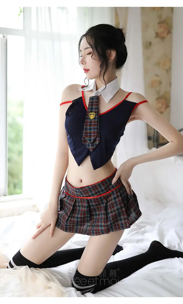 

New sexy lingerie British style uniform temptation backless passion suit cute skirt free shipping