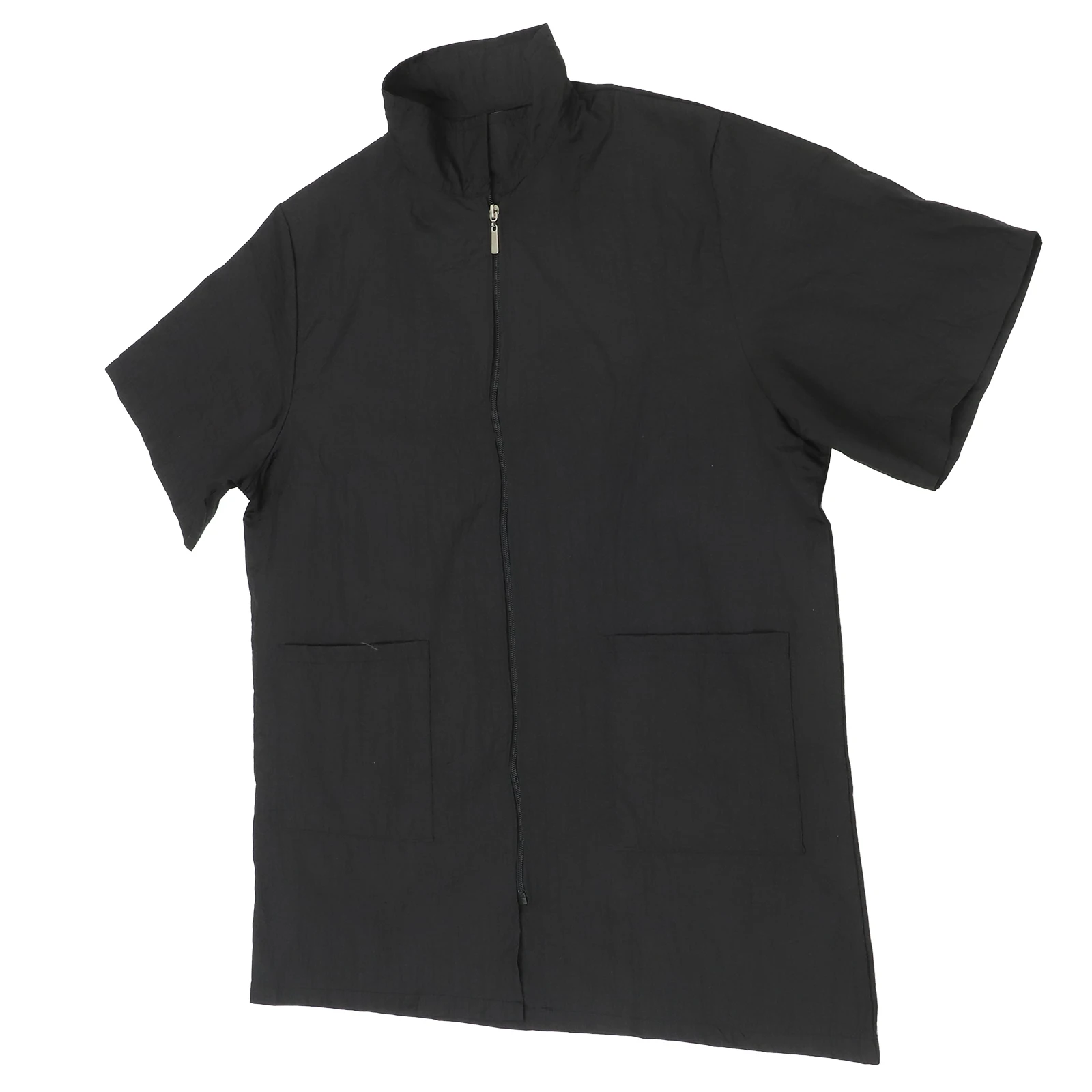 

Hair Dye Clothes Black Waterproof Soft Comfortable Turn-Down Collar Pocket Design For Man Woman Short Sleeve Workwear Chef