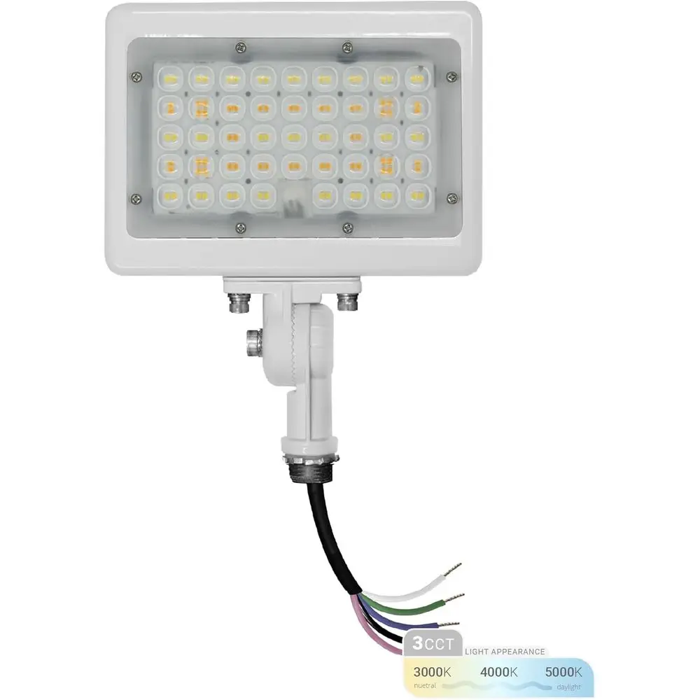 

30W LED lood Light, 3CCT 3000K/4000K/5000K Selectable, IP65 Waterproo Lighting, Adjustable Knuckle Mount, 4200LM, 0-10V Dimmable