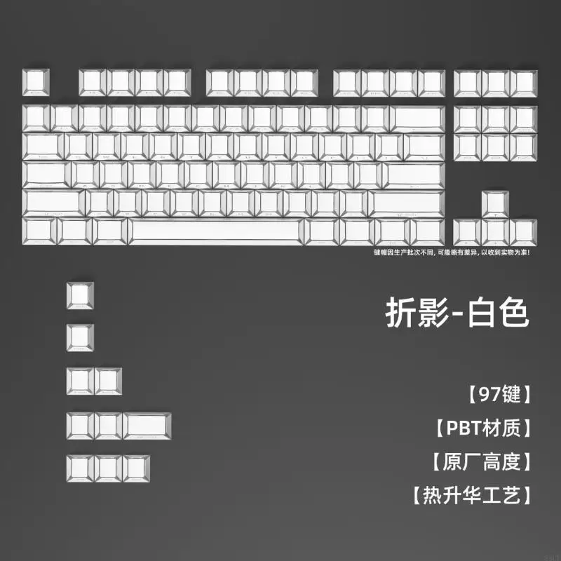 Fold Dye Sub PBT Keycap Set For Mechanical Keyboard 97Keys Original Height Translucents Design AntiWear 83CF