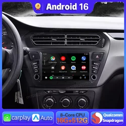 Android 16 Carplay Auto For Peugeot 301 For Citroen Elysee 2013 Car Radio WIFI+4G Multimedia 360 Camera Player 2Din Stereo Video
