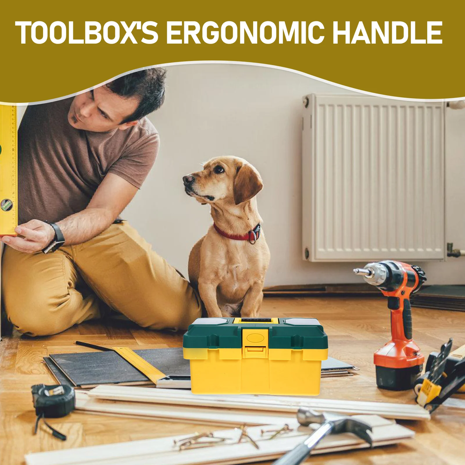 صندوق أدوات بلاستيكي متعدد الوظائف صندوق تخزين الأدوات المحمول سعة صغيرة منظم الأدوات حقيبة حمل متينة بمقبض