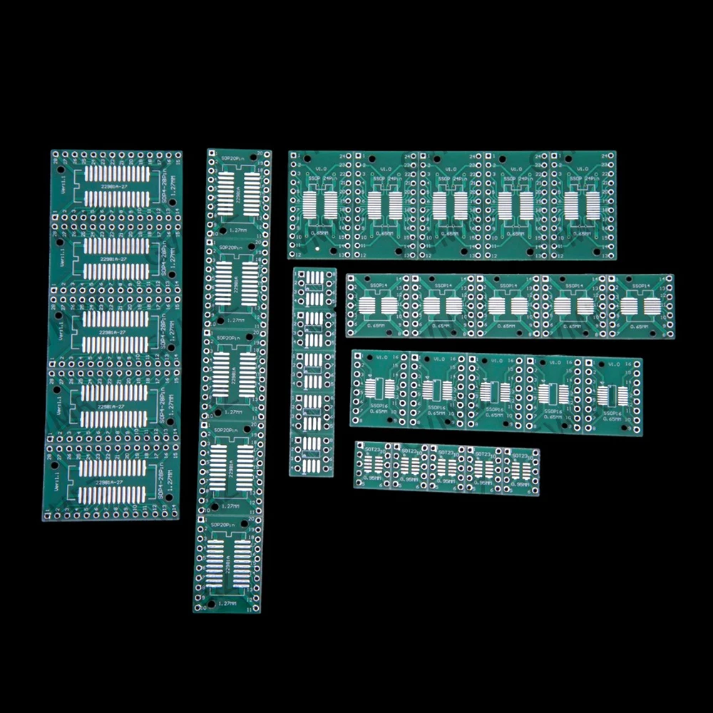 35PCS Double-Sided PCB Kit SMD Turn To DIP Adapter Converter Board SOP16 SOP20 SOP8 MSOP10 SOP24 Electronic Components SOP14