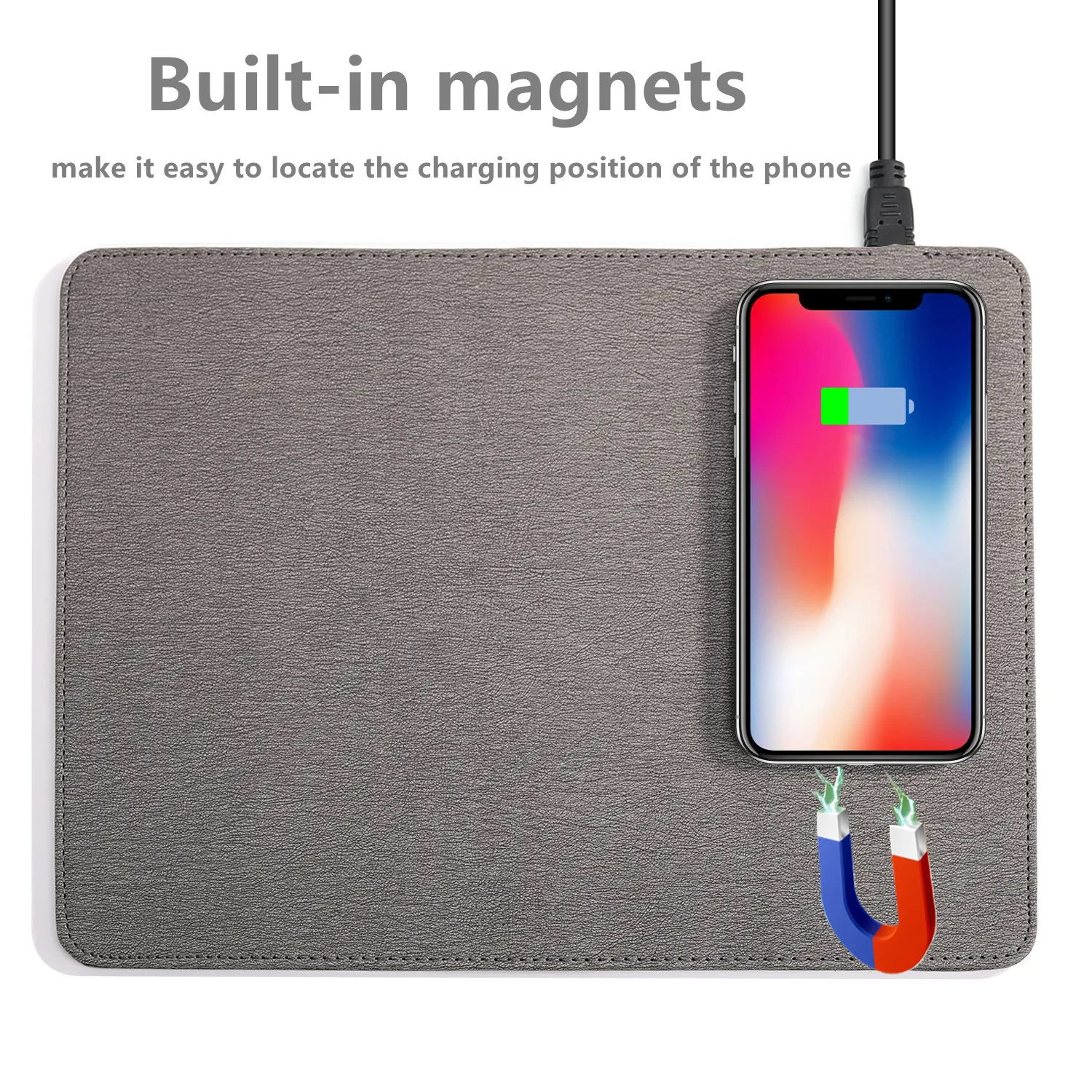 15W power magnetic suction wireless charger mouse pad, suitable for iPhone14 13 12, Samsung S21 S22  N20 and other mobile phones