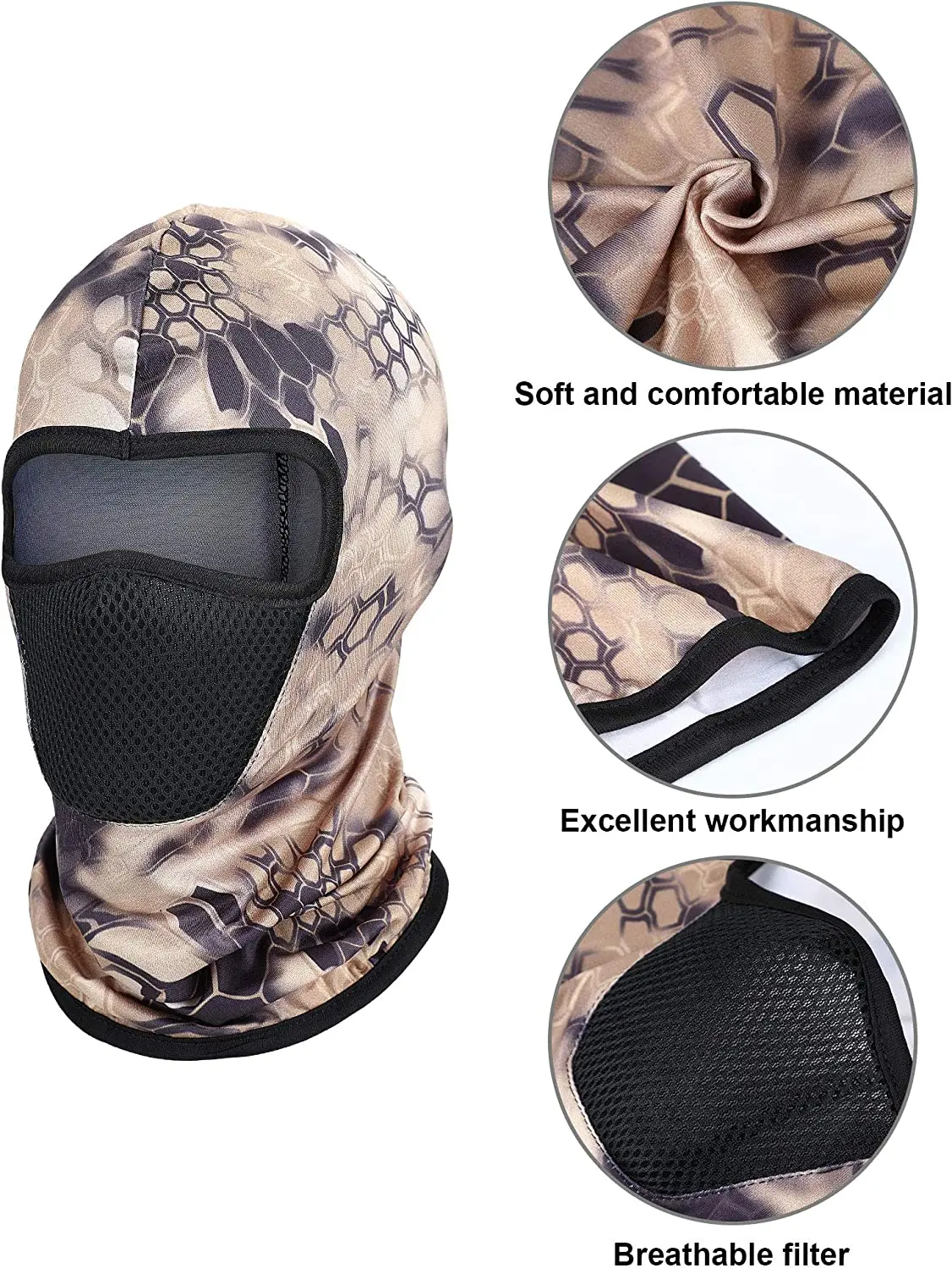 Balaclava Mens Face Mask Ski Camouflage Hiking Cycling Party Breathable Scarf Motorcycle Helmet Liner Cap Hood Beanies Hats