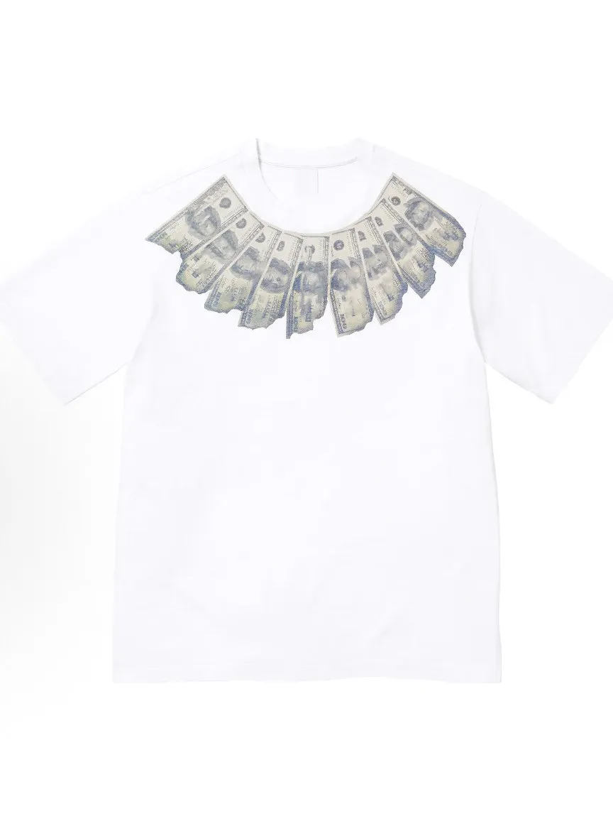 Unisex Short Sleeve T-Shirt Dream Series Collaborative Edition round Neck Print Cotton Youth Fashion US Dollar Pattern Tee