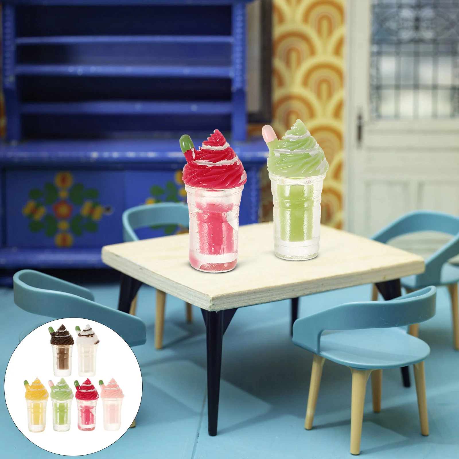 

6 Pcs Drink Bottle Simulation Coffee Cup Drinks Mini Plastic Miniature Beverage