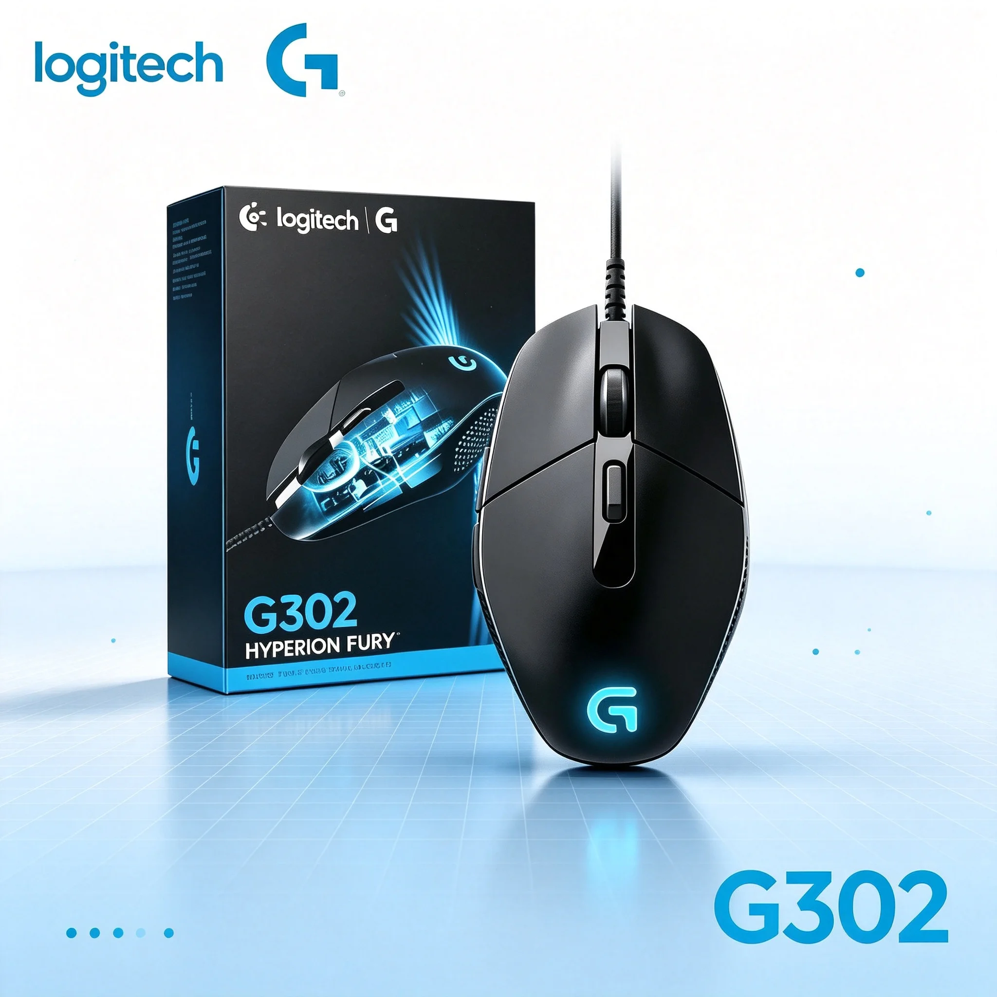 Logitech G302 Wired Game Mouse High Precision Tracking RGB Lighting Ergonomic Mice For PC Gamer Office Daily Use