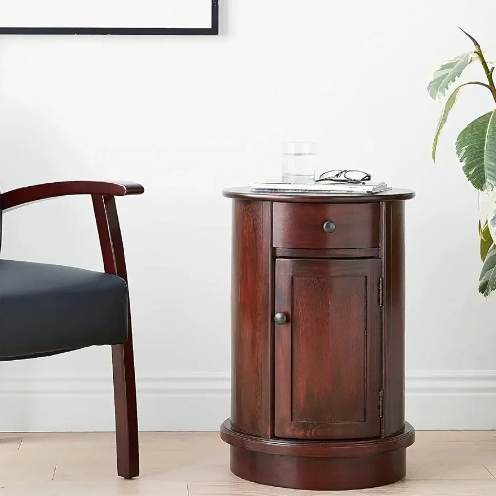 Round Side Storage End Table 26