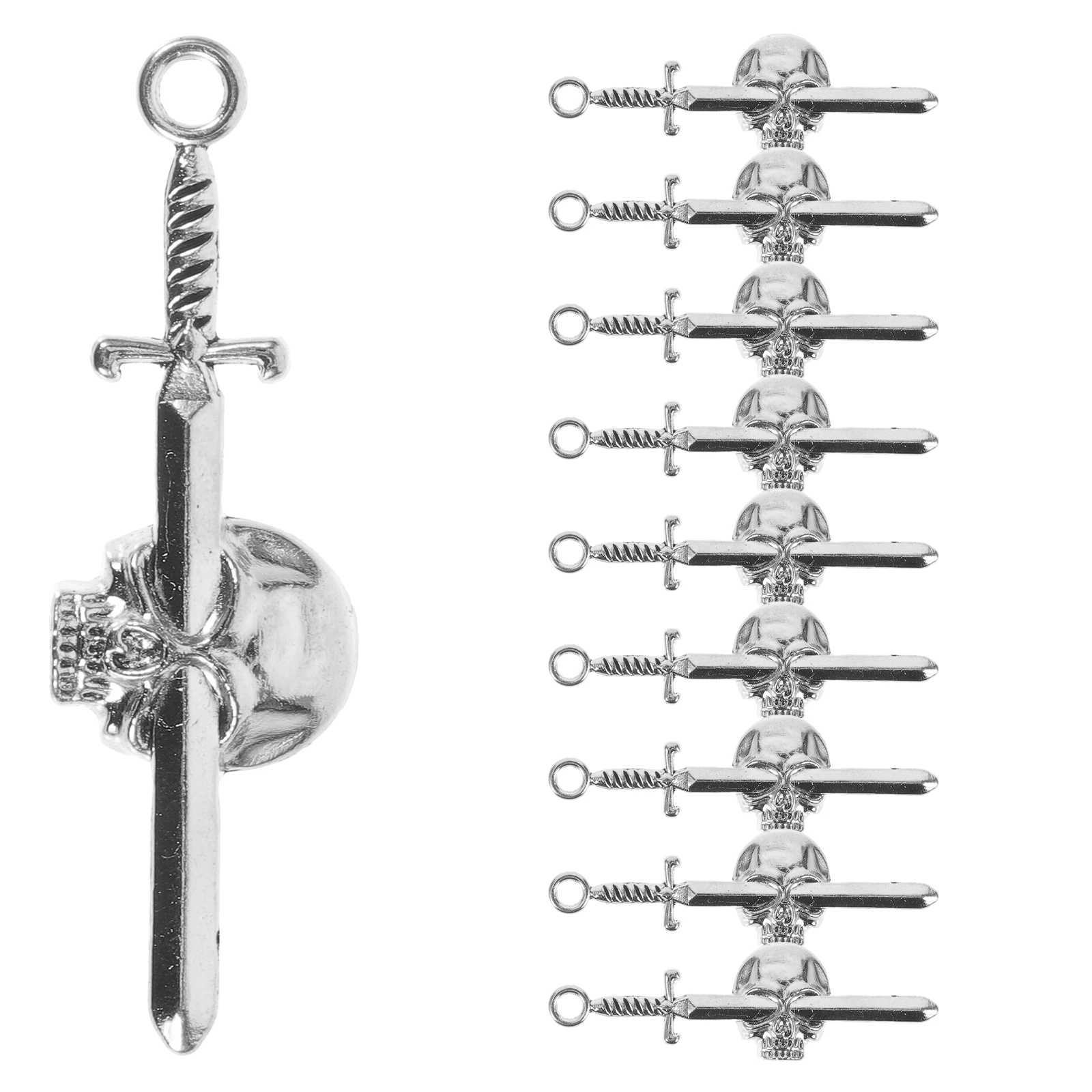 

10pcs Skull Pendant DIY Accessories Metal Charms Halloween Crafts Unique Lovely Necklace Earrings Bracelet Jewelry Making