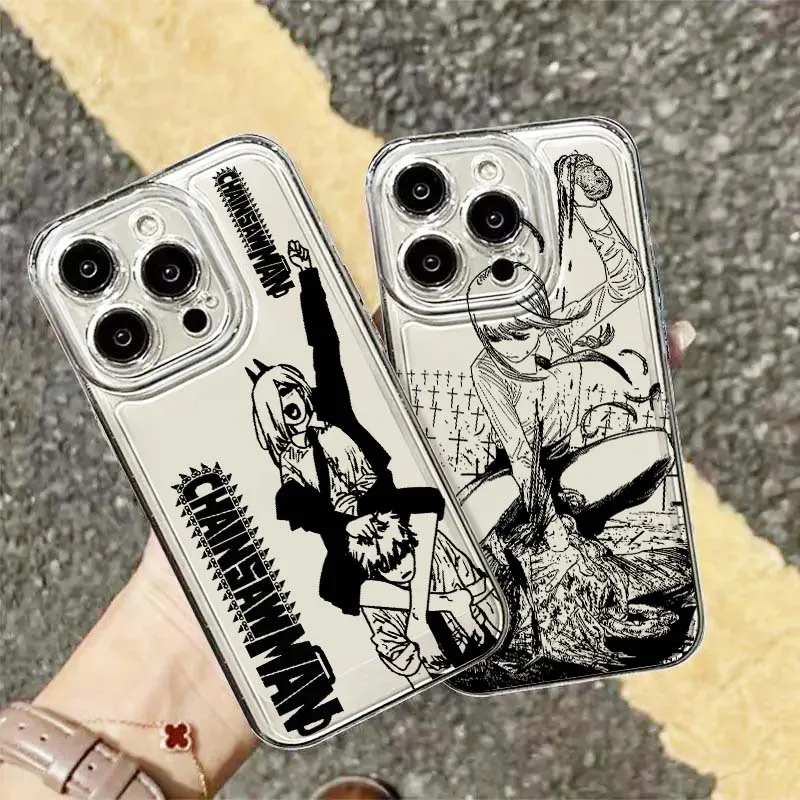 

Chainsaw Man Anime For Apple iPhone 17 16e 16 15 14 13 12 11 Pro Max Plus Mini TPU Soft Transparent Phone Case