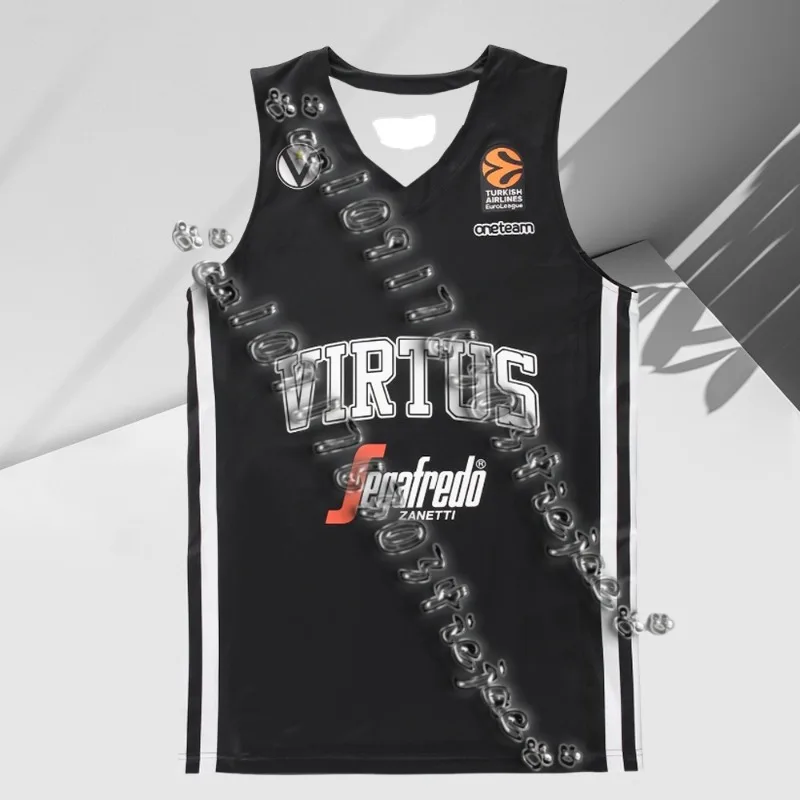 

MOTONEW ARRIVING24/25 VIRTUS BOLOGNA BLACK LEAGUE Домашние баскетбольные майки с 3D принтом для взрослых/детей LBA Дышащие футболки