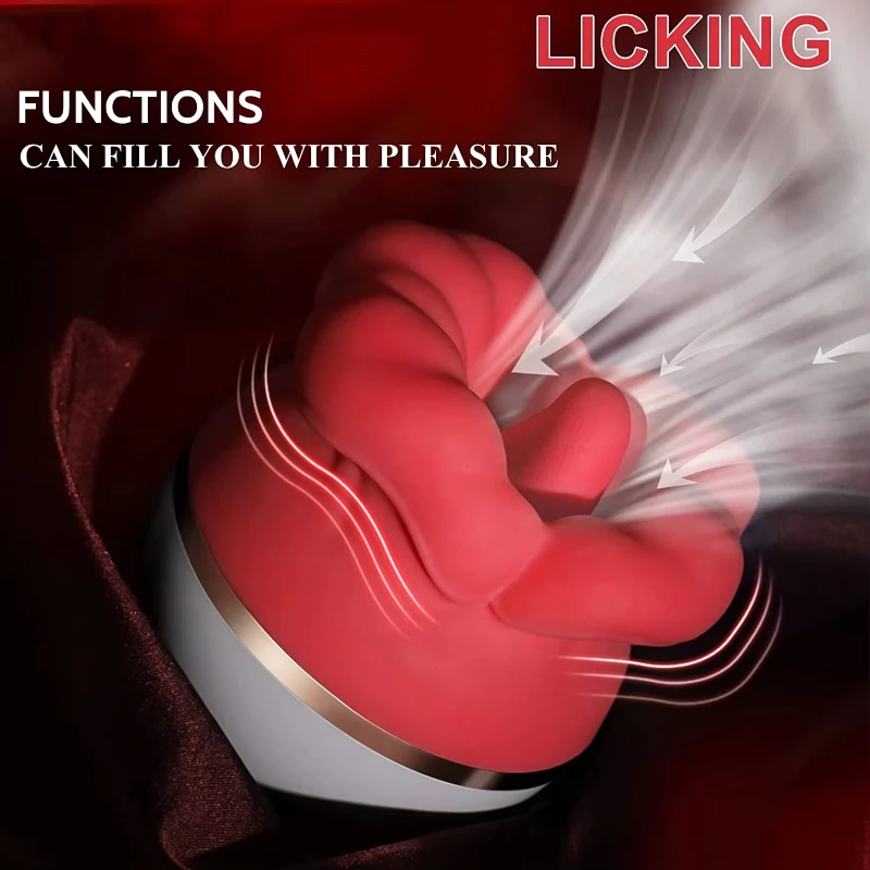 1pc Rose Red Lips Vibrator Vagina Tongue Clitoral Stimulator g-spot Massager Female Masturbator Adult Erotic Products view 3