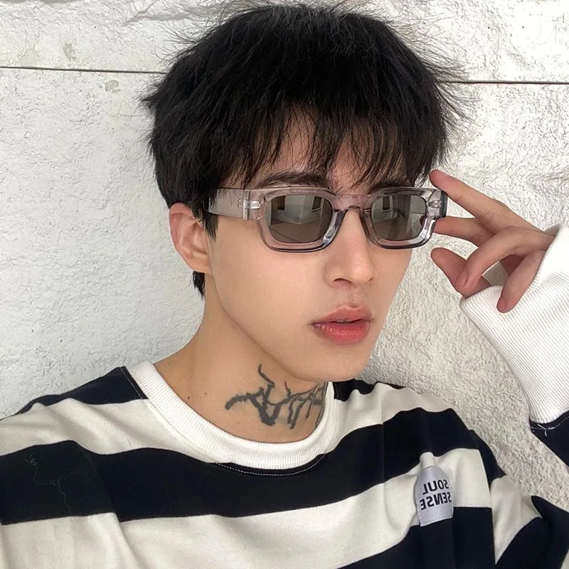 مستطيل صغير النظارات الشمسية النساء الرجال خمر العلامة التجارية مصمم مربع نظارات شمسية فاخرة ظلال الإناث الحدبة مقعر النظارات الشمسية #4