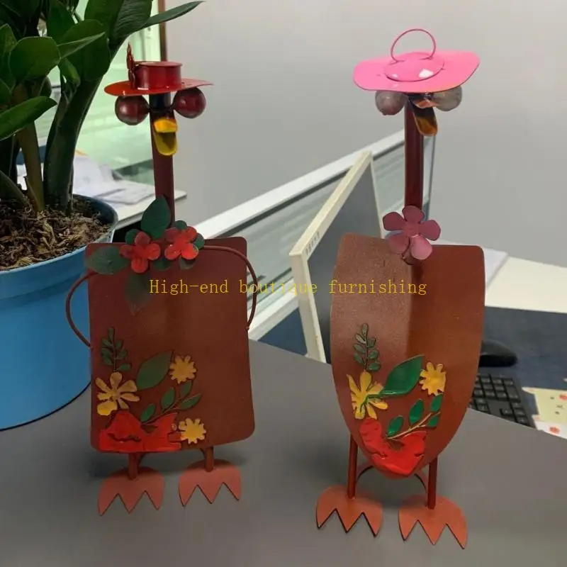 L9NB Handcrafted Metal Duck Garden Art Duck Shovel Ornaments Duck Christmas Decors