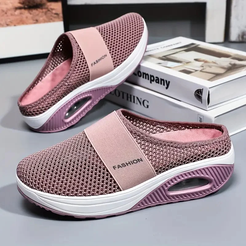 Women Sneakers Air Cushion Slip-On Orthopedic Platform Shoes for Women Mesh Lightweight Wedge Women Sneakers Zapatos De Mujer