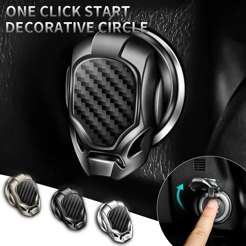 3D Metal Engine Ignition Start Stop Push Button Sticker One Button Ignition Key Decorative Switch Button Cover for Car Interior