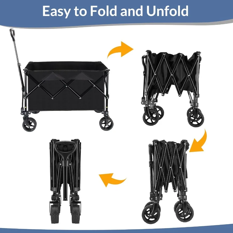 عربة عربة قابلة للطي عربة ترولي قابلة للطي بسعة 140 لتر مع عجلات AllTerrain ومقبض تصغير للتخييم والبستنة S