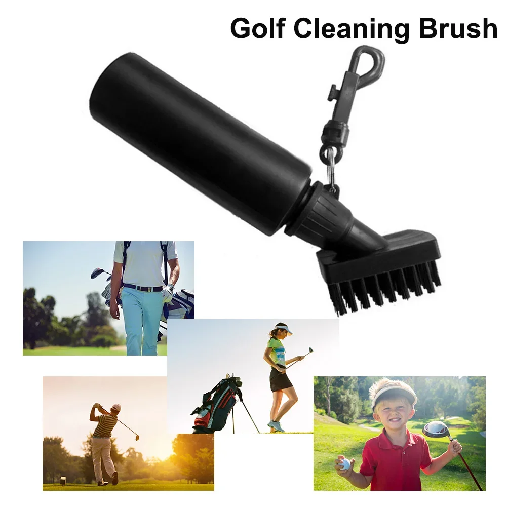 Golf Cleaning Tool with Water Bottle Clip Golf Club Spray Scrub Portable Nylon Bristles for Training Practice Golf Accessories