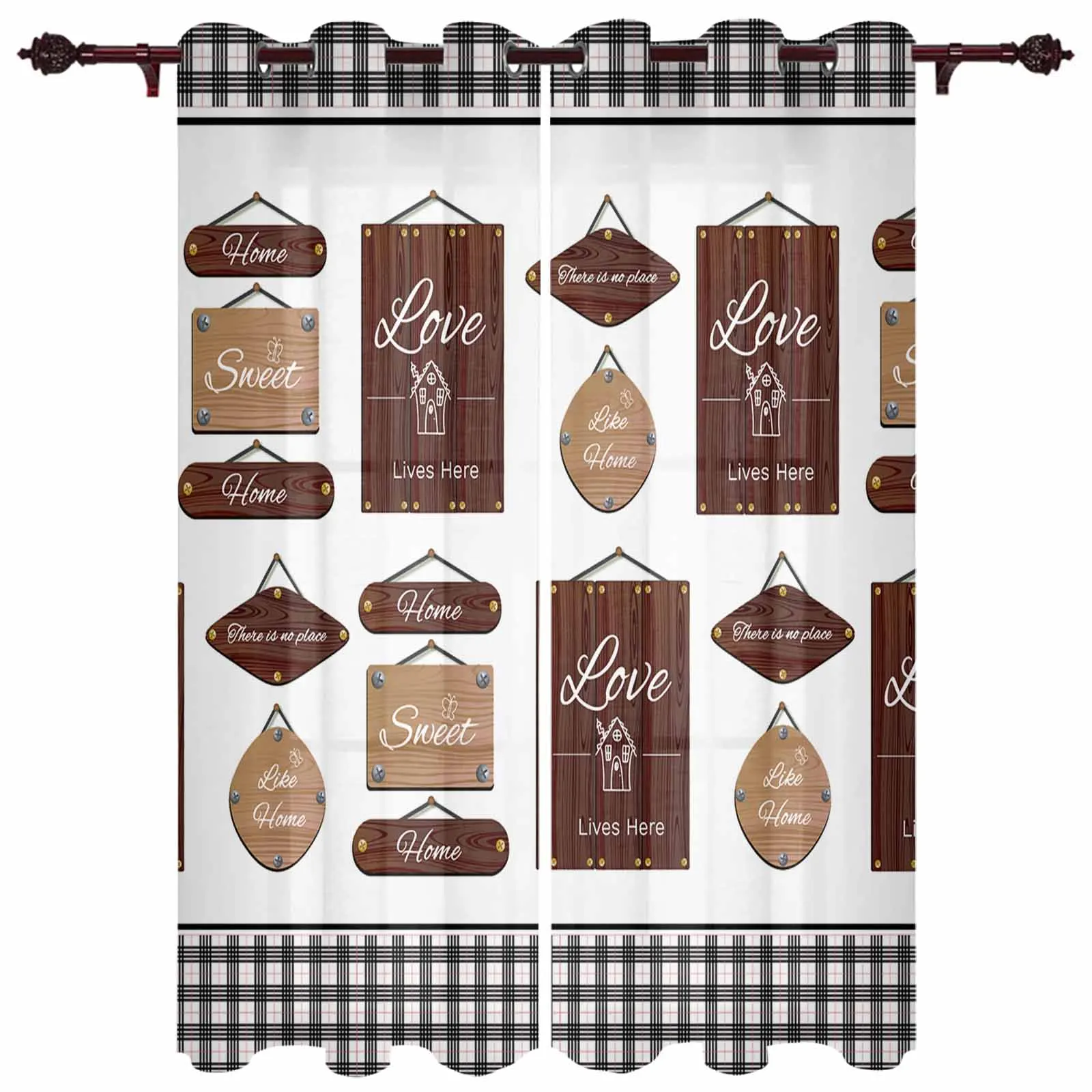 Plaque Board Text Modern Curtains for Living Room Home Decoration Hotel Drapes for Bedroom Fancy Window Treatments