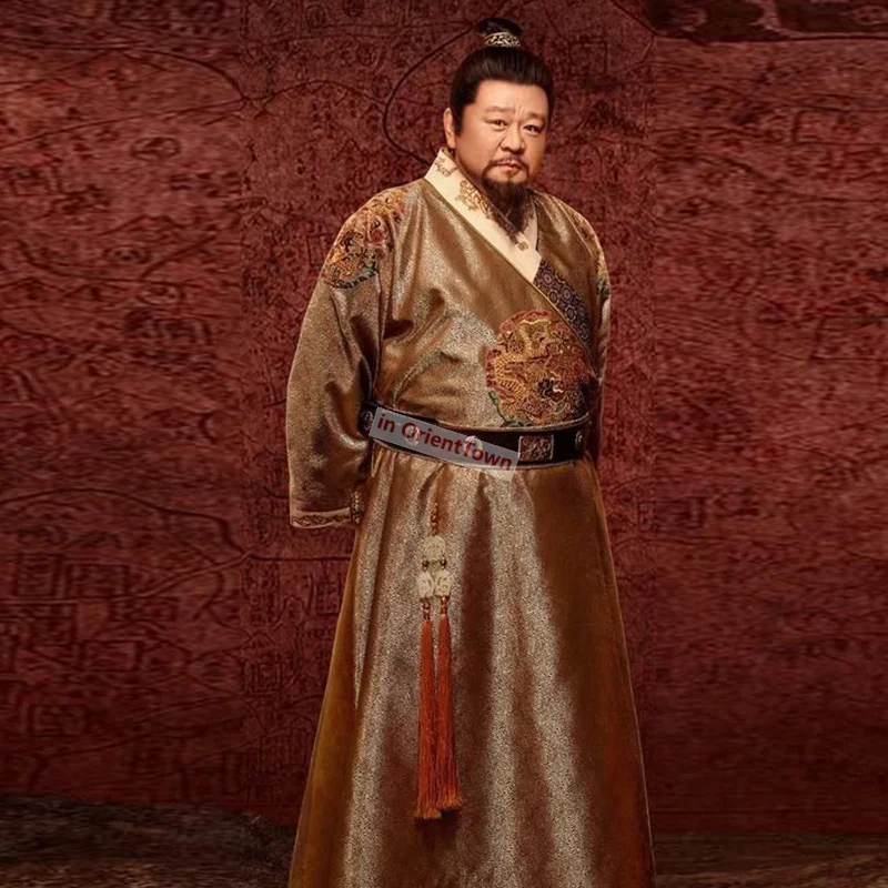 Ming Dynasty Emperor Zhu Di Dragon Gown Robe Minister Performance Hanfu Garment Prince\'s Casual Attire Same Costume for Movie TV