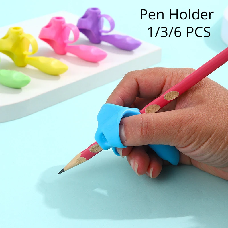 3/6Pcs Children Writing Pencil Pen Holder Student Learning Practice Silicone Pencil Grips for Kid Handwriting Posture Correction