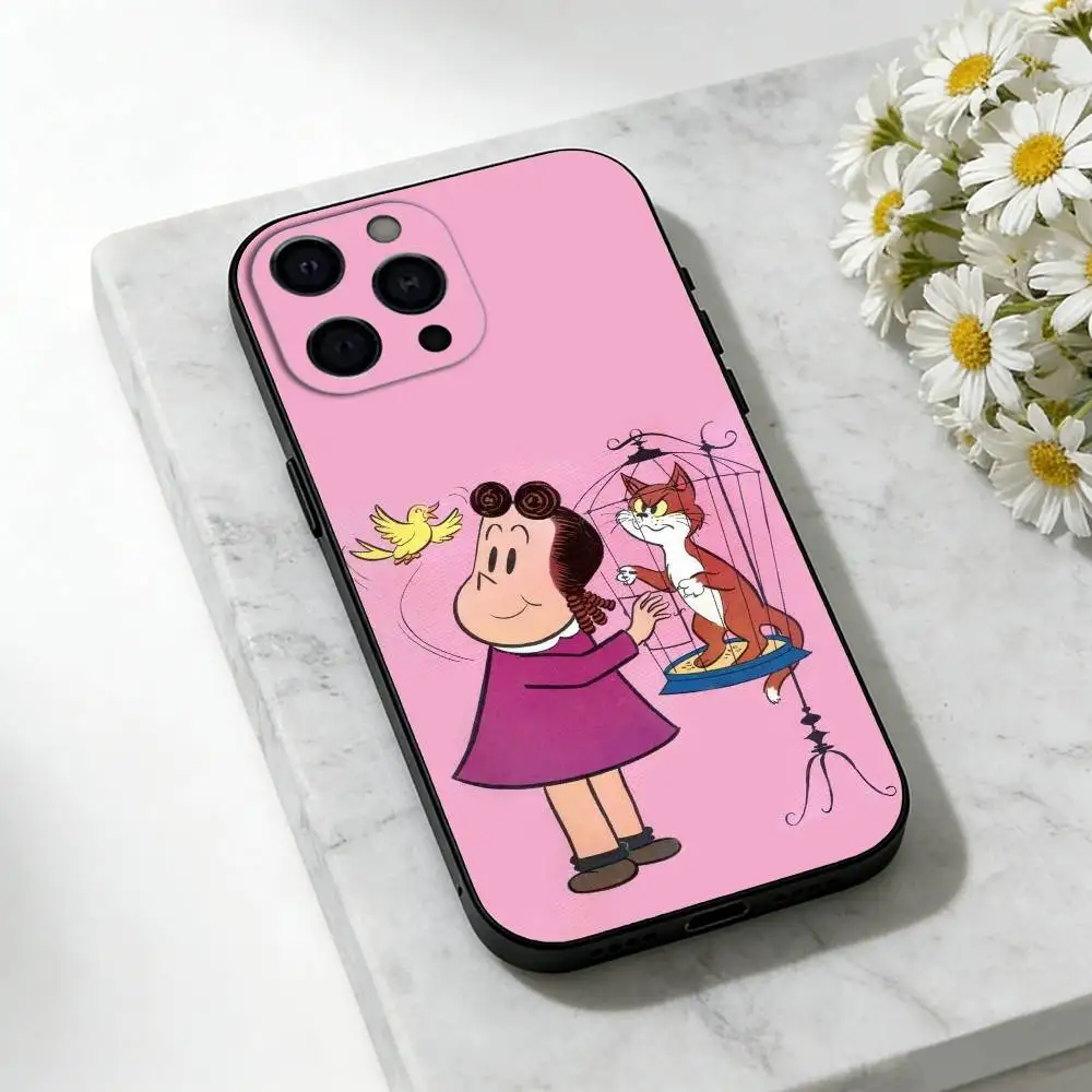 Cartoon The L-Little L-Lulu Show  Phone Case For iPhone 17,16,15,14,13,12,11 Plus,Pro,Max,Mini Silicone black Soft Cover