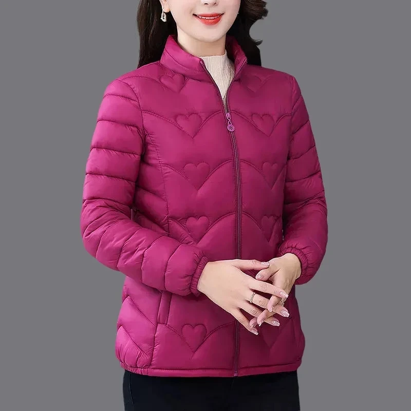 Winter New Short Standing Collar Cotton-padded Jacket Loose Lightweight Warm Parkas Casual Pockets Cotton Coats Women\'s Jacket