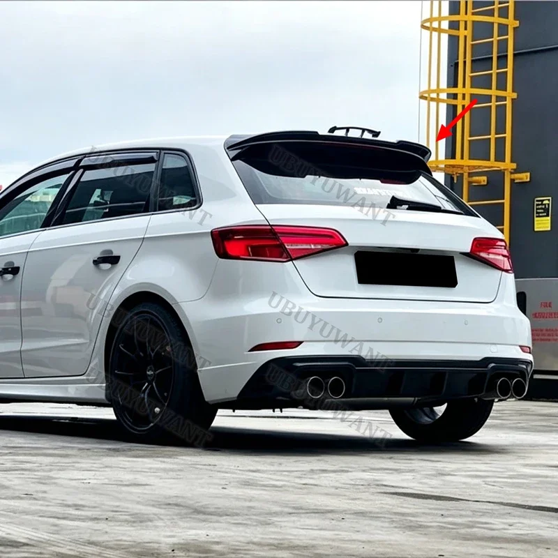 For Audi A3 8V 5Doors Hatchback 2014 2015 2016 2017 2018 High Quality ABS Plastic Rear Wing Roof Rear Box Decorated Spoiler