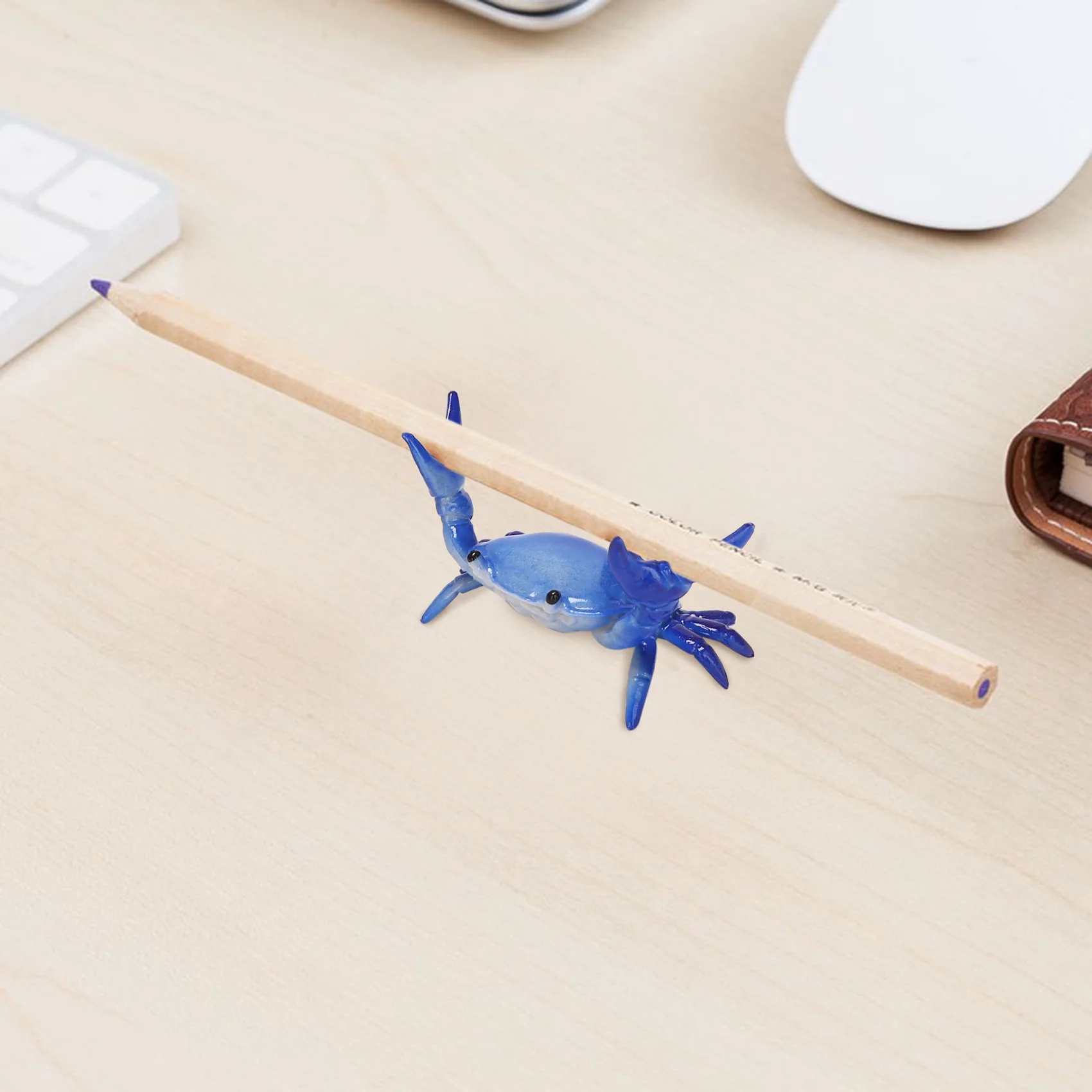 جديد لطيف حامل قلم رفع الأثقال السرطانات حامل قلم قوس تخزين الرف هدية القرطاسية الأزرق