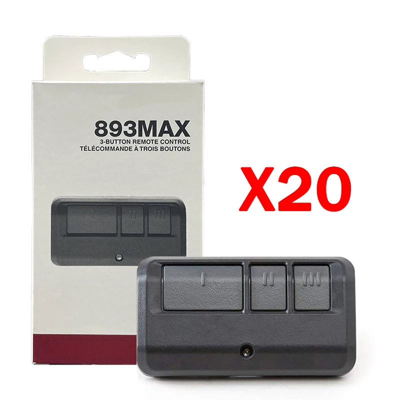 20 قطعة من أجهزة التحكم عن بعد لباب المرآب من LiftMaster 893MAX و890MAX و895MAX و891LM و893LM و371LM و971LM وChamberlain 953EV و956EV بتردد 315 ميجاهرتز و390 ميجاهرتز #1