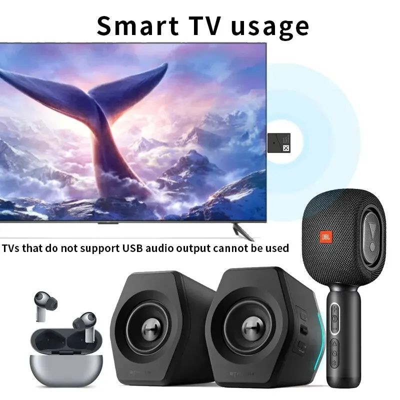 PS4, Bluetooth 5.2,aptx,hd,低遅延,アダプティブUSB,ハンズフリー,通話,ノートブック,PC,テレビ用のワイヤレスオーディオアダプター