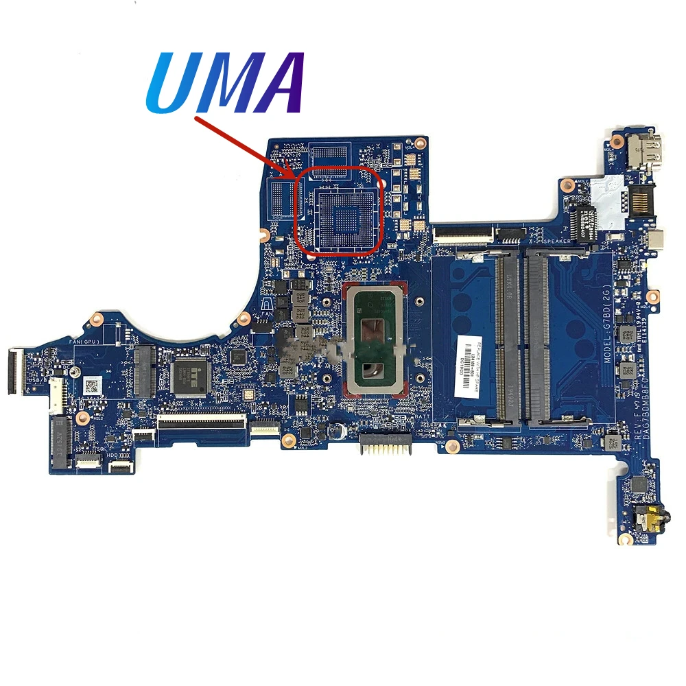 Imagem -02 - Placa-mãe Portátil para hp Dag7bdmb8f0 Modelo G7bd L34174601 hp 15-cs 15t-cs i3 i5 I78th Cpu Uma Mx150 100 Trabalho