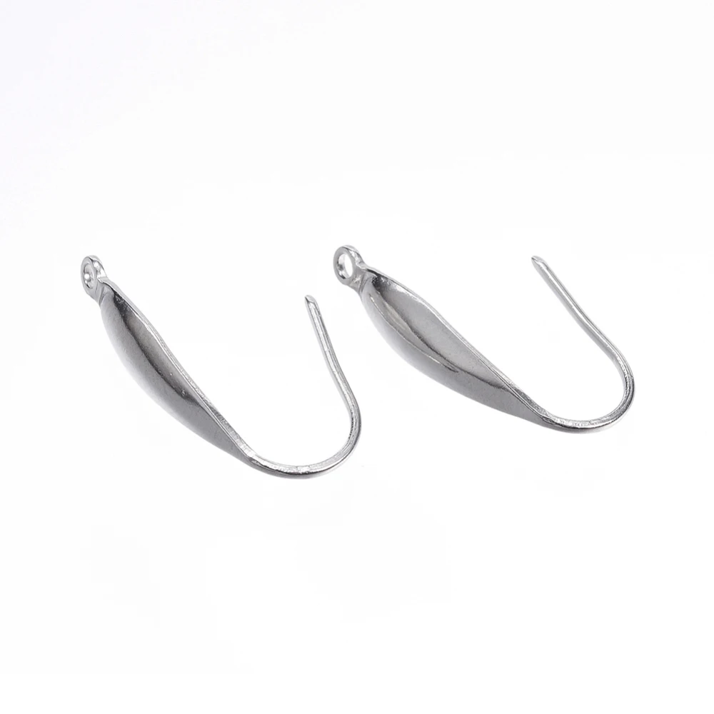 Tarnish Resistant 316 Surgical Stainless Steel Earring Hooks, Ear Wire, with Vertical Loop, Stainless Steel Color,