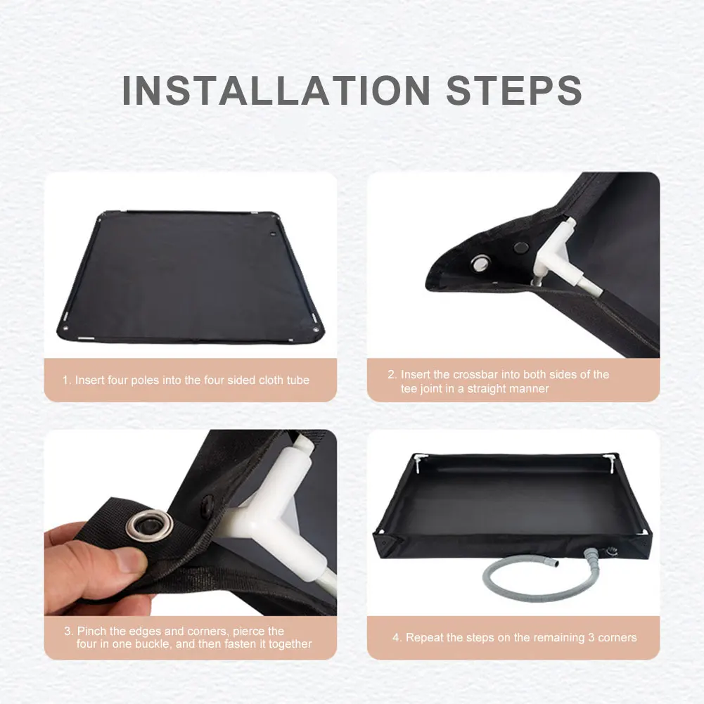 

Portable Shower Pan with Drain Hose Foldable Shower Base for Camping (Black)