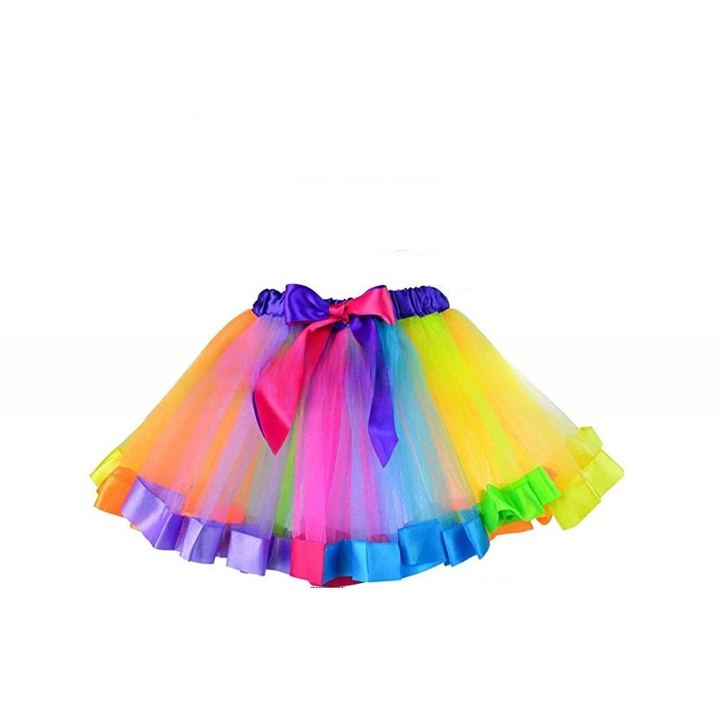 إكسسوارات الثمانينيات تنورة توتو ملونة وعصابة رأس وقلادة وسوار بدلة ألوان للحفلات النيون