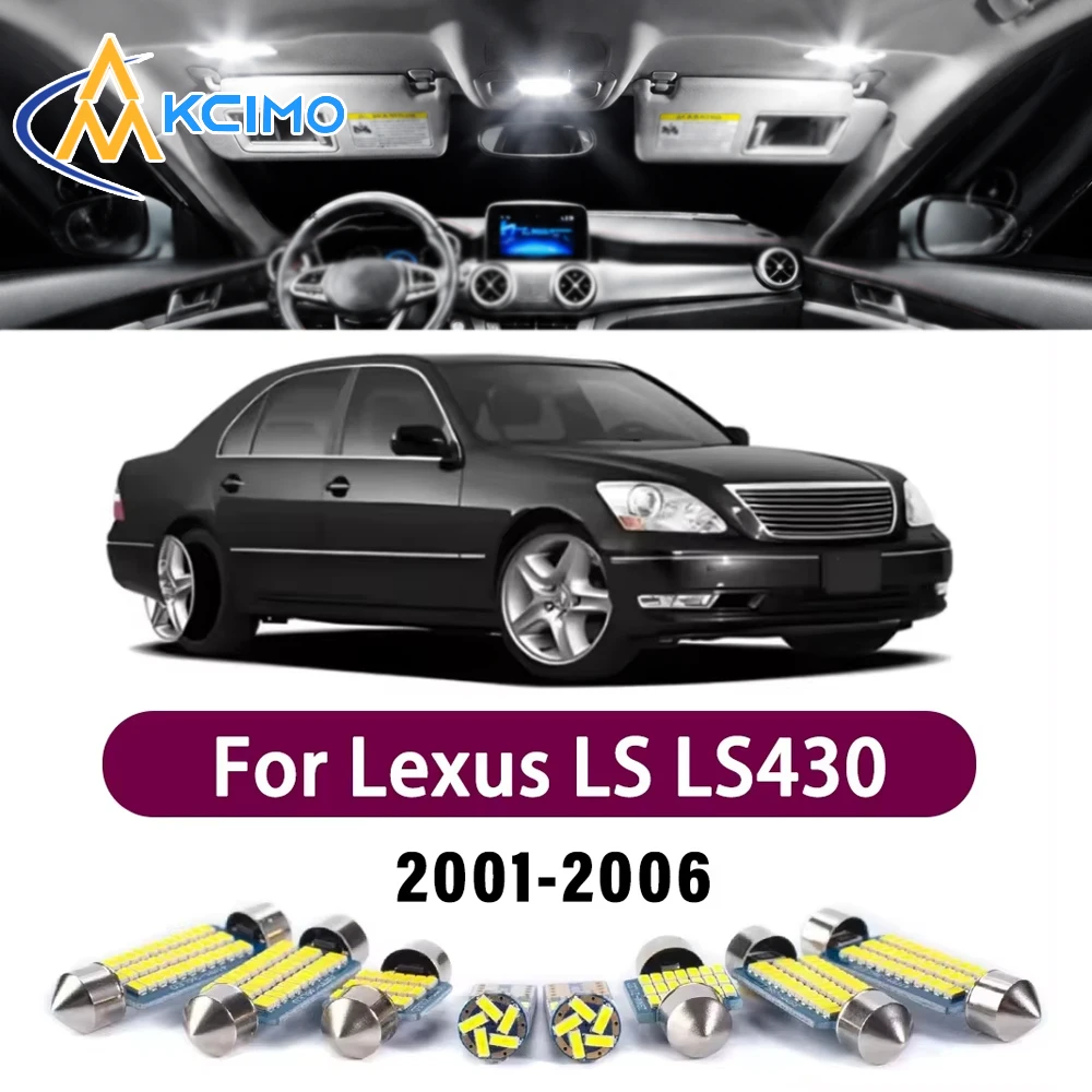 

KCIMO Canbus Interior Reading Dome Vanity Light Kit For Lexus LS LS430 2001-2006 Premium Bright Error-Free Mirror LED Lights