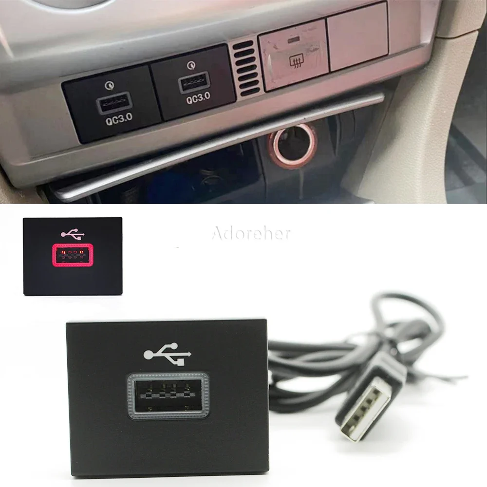 Car Black USB Input Adapter Audio Radio u-disk flash Socket Interface Cable For Ford Focus 2 Mk2 2009-2011