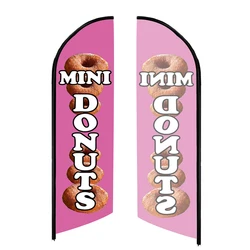 Mini Donuts Premium Windless Feather Flag Swooper Beach Banner outdoor Promotion for Business Advertising Flag Only